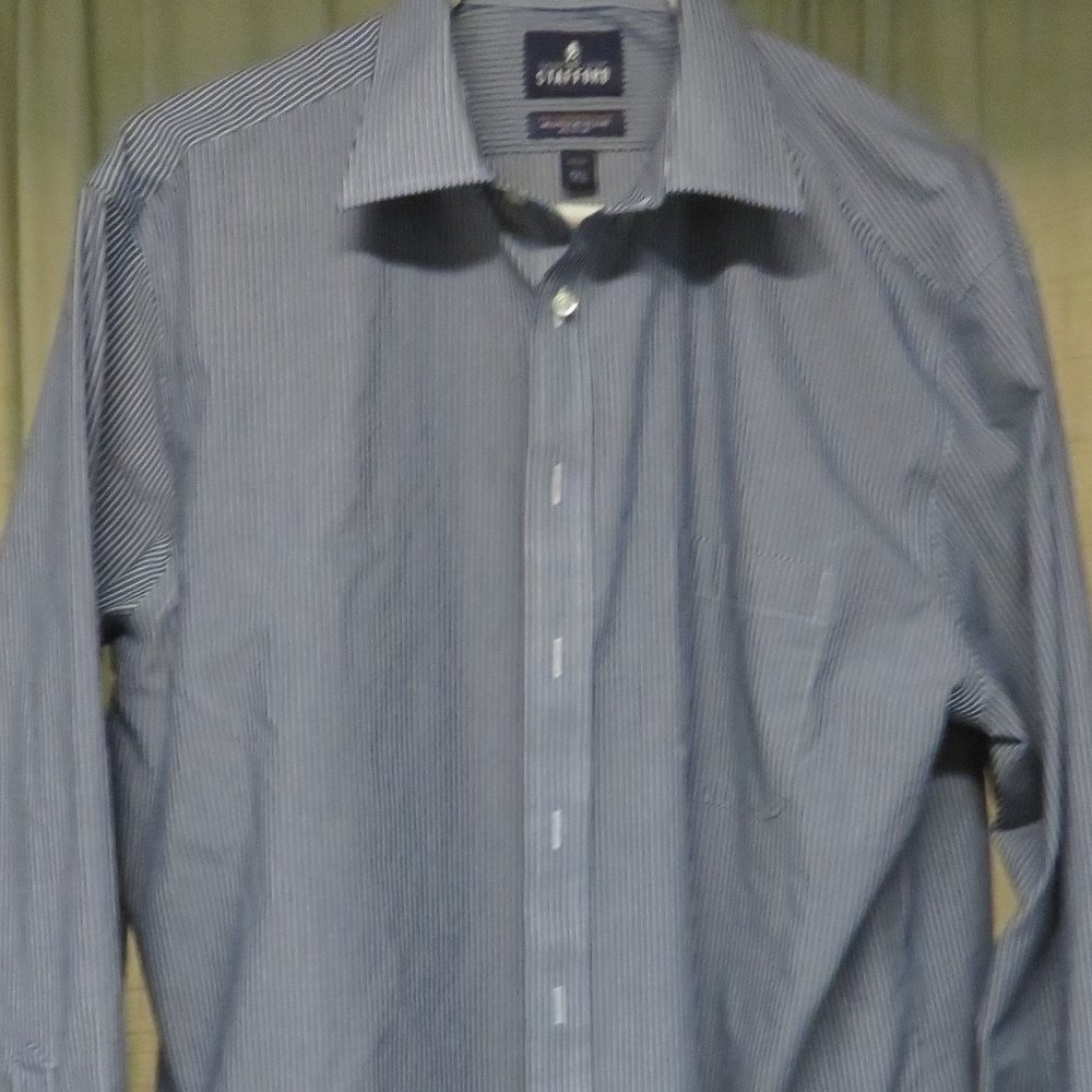 Stafford Dress Shirt.  Blue and White striped size 17.5 , 34/35